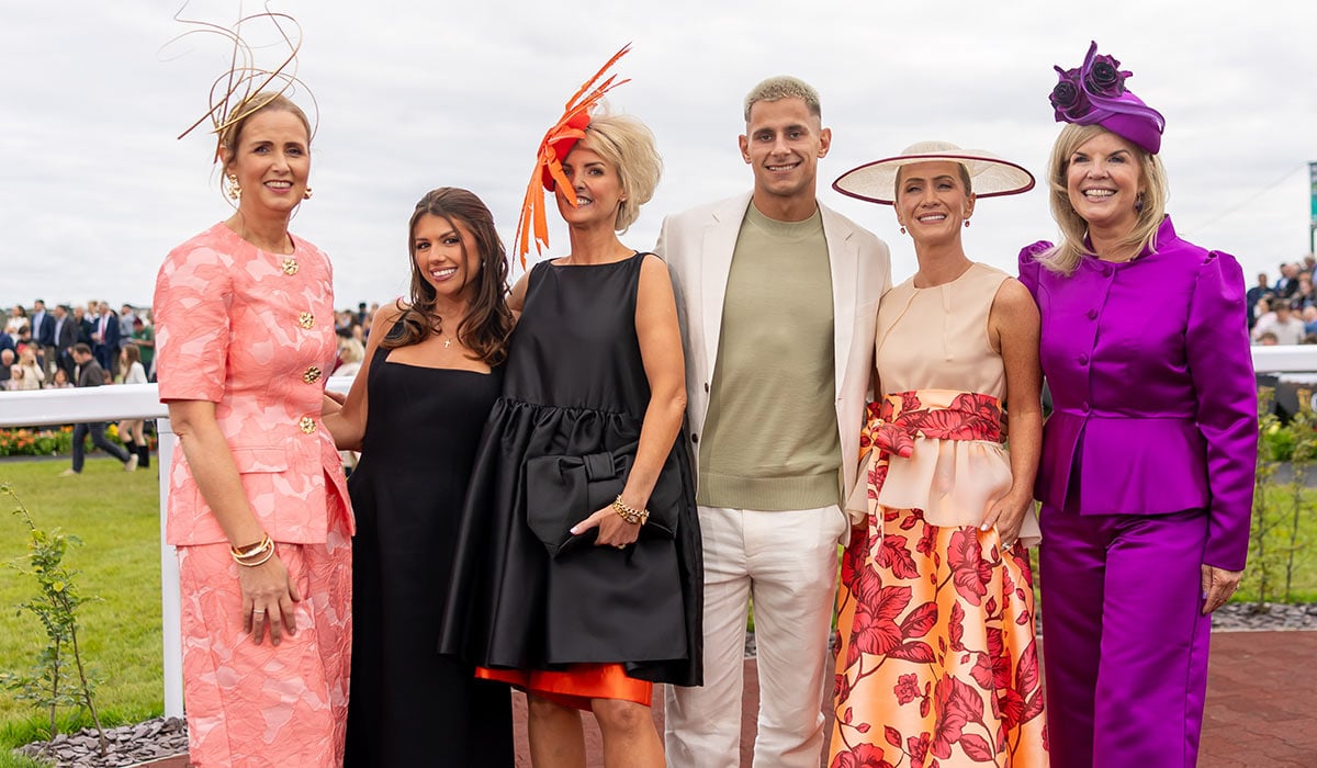 Fitzy and Lola with the Friday's Most Stylish winner, Sandra Faller, and the style judges. Pic: INPHO