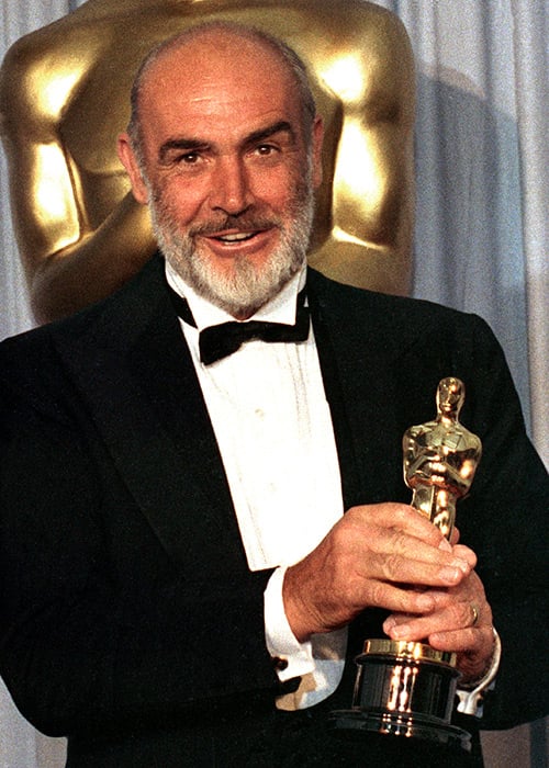 Academy Award winner Sean Connery backstage with his Oscar Award, April 11, 1988. Pic: Getty Images