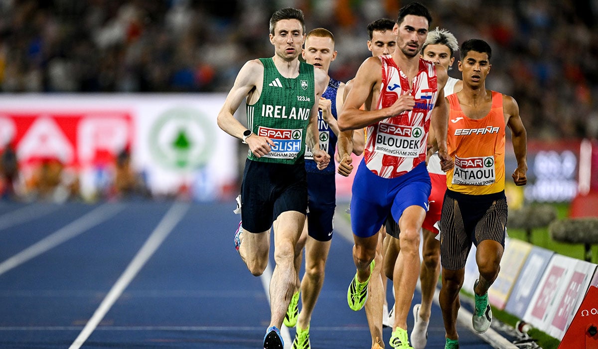 Mark English of Ireland on his way to winning the men's 800m final. Pic: Sportsfile
