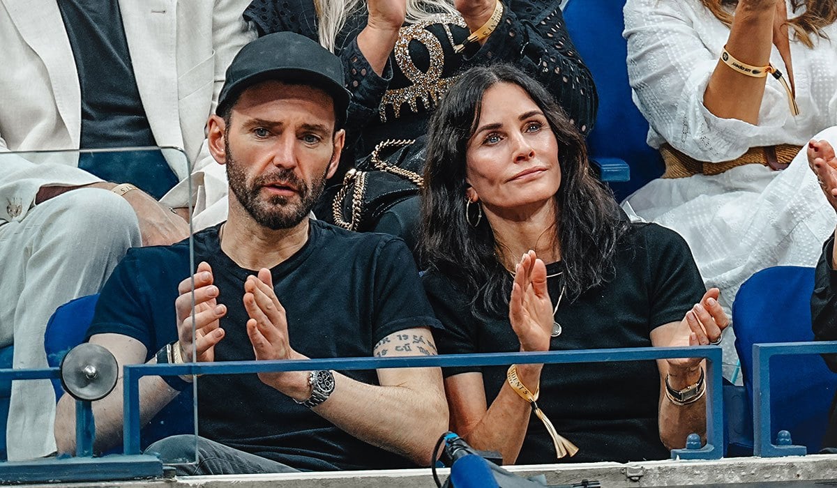 NEW YORK, NY - SEPTEMBER 6: Courtneney Cox and Johnny McDaid are seen at Day 14 of the 2025 US Open Tennis Championships at USTA Billie Jean King National Tennis Center on September 6, 2025 in Flushing Meadows, Queens, New York City. (Photo by XNY/Star Max/GC Images)