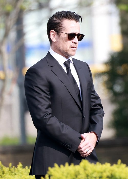 12/05/2025 Dublin Ireland Leinster. Irish actor Colin Farrell arrives for the funeral of his father Eamon Farrell Church of Our Lady of Victories, Ballymun Road. Photo: Leah Farrell/© RollingNews.ie