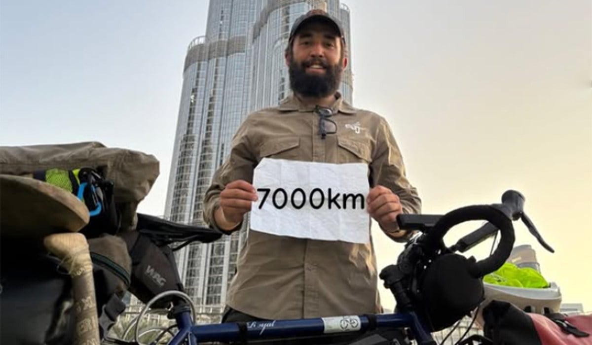 Daragh Cronin is back in the saddle this week on a 12,000km cycle from Cork to Mount Everest base camp – after monsoon conditions scuppered his previous mission in July. Pic: RoaminWithCronin/Instagram