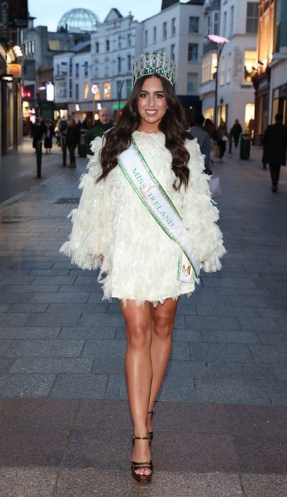 Miss Ireland 2025 pictured as she arrived at the launch of the search for Miss Ireland 2026 in Dublin. Pic: Brian McEvoy