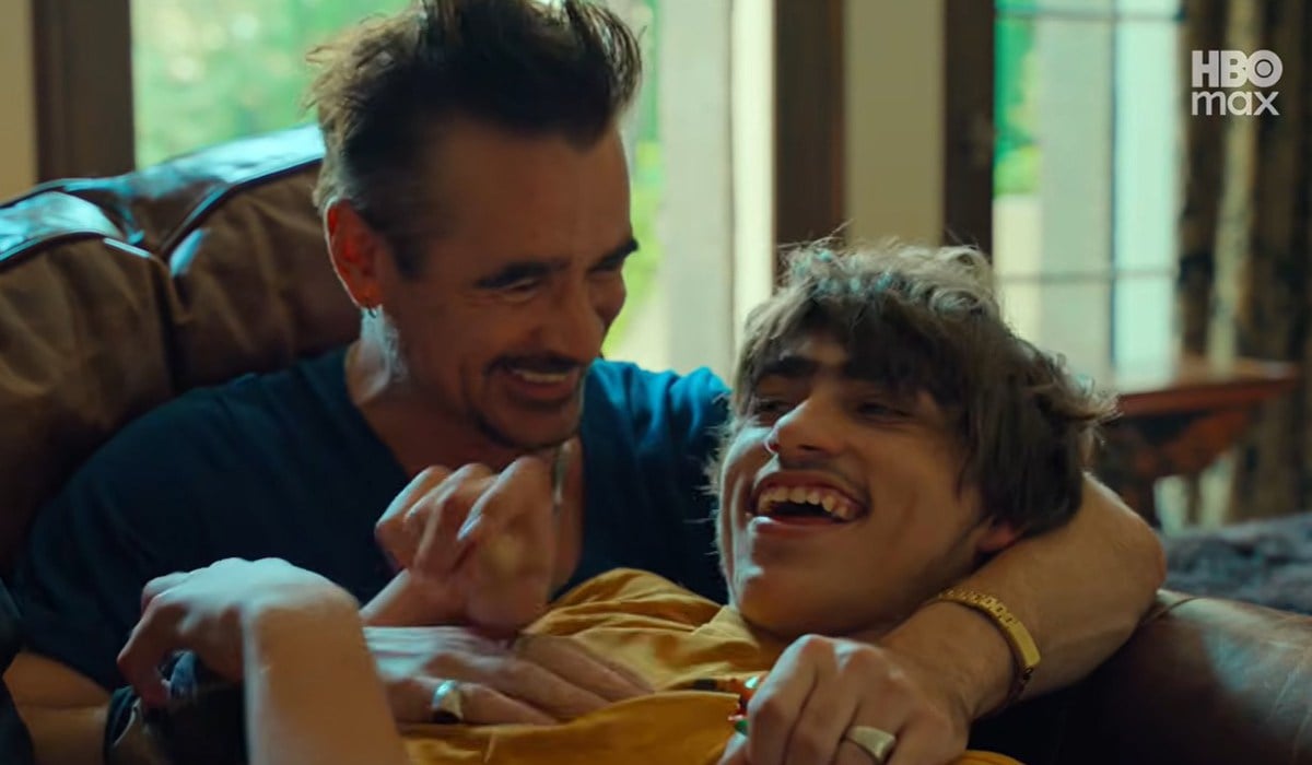 Colin Farrell with his son, James, in The Slightest Touch. Pic: HBO