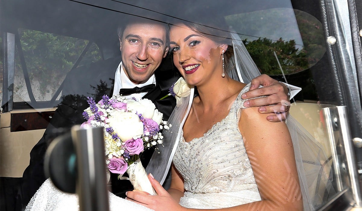 Simon Harris and Caoimhe Wade on their wedding day. Pic: Colin Keegan/Collins Dublin