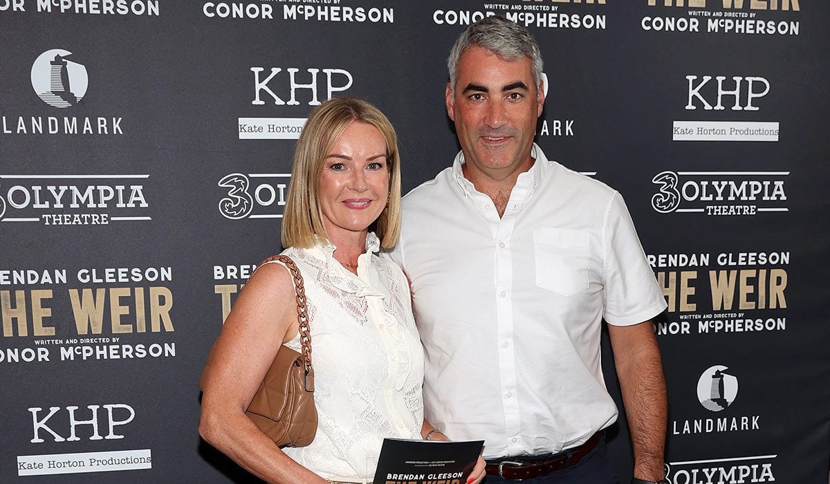Claire Byrne and her husband Gerry Scollan pictured at the opening night of the Landmark Productions and Kate Horton ProductIons presentation of The Weir in association with 3Olympia Theatre, Dublin. Pic: Brian McEvoy