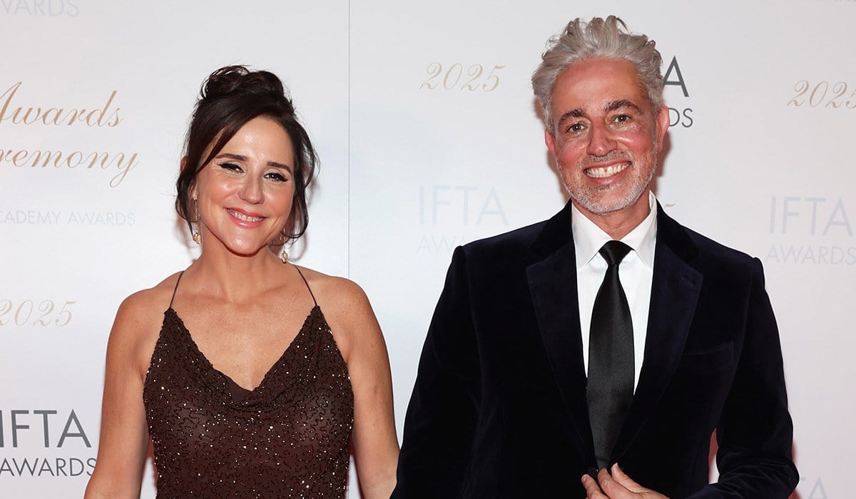 Baz Ashmawy and Tanja Evans at the IFTA Awards 2025 at the Dublin Royal Convention Centre