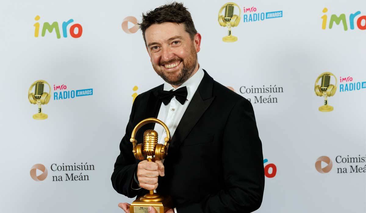 Sean Defoe, Newstalk winner of Radio Station Podcast of the Year at the IMRO Radio Awards 2026 held at the Lyrath Estate Hotel on Friday 2 October 2026. Photo by Andres Poveda.