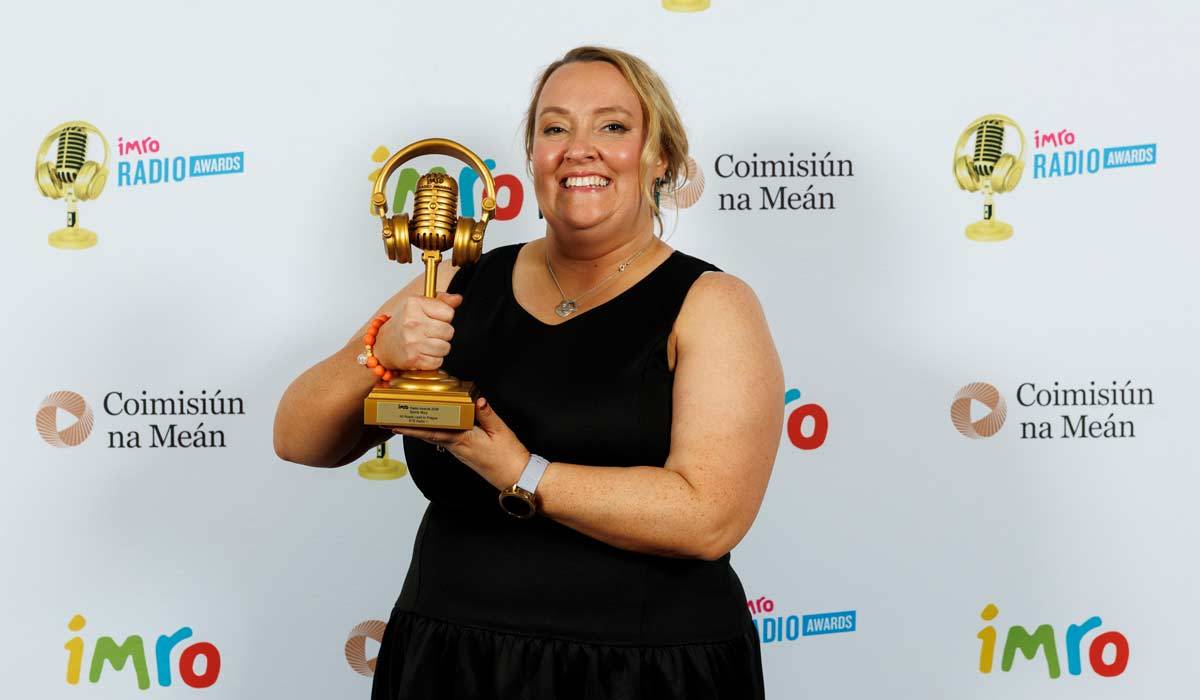 Sue Murphy, RTÉ Radio 1, winner of Sports Story at the IMRO Radio Awards 2026 held at the Lyrath Estate Hotel on Friday 2 October 2026. Photo by Andres Poveda.