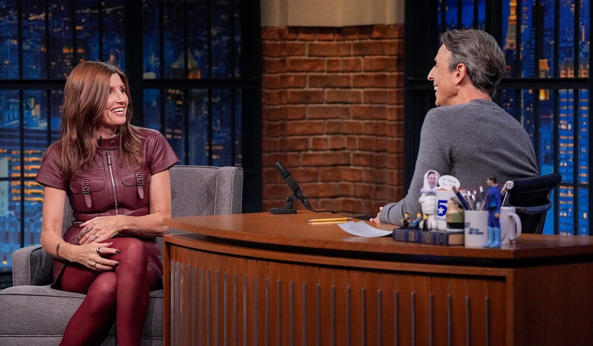 Sharon Horgan during an interview with host Seth Meyers. Pic: Getty Images