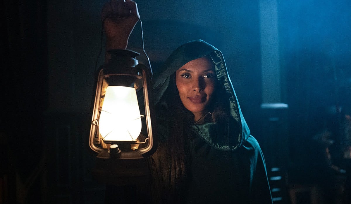 Maya Jama on Celebrity Traitors. Pic: BBC/Studio Lambert/Euan Cherry