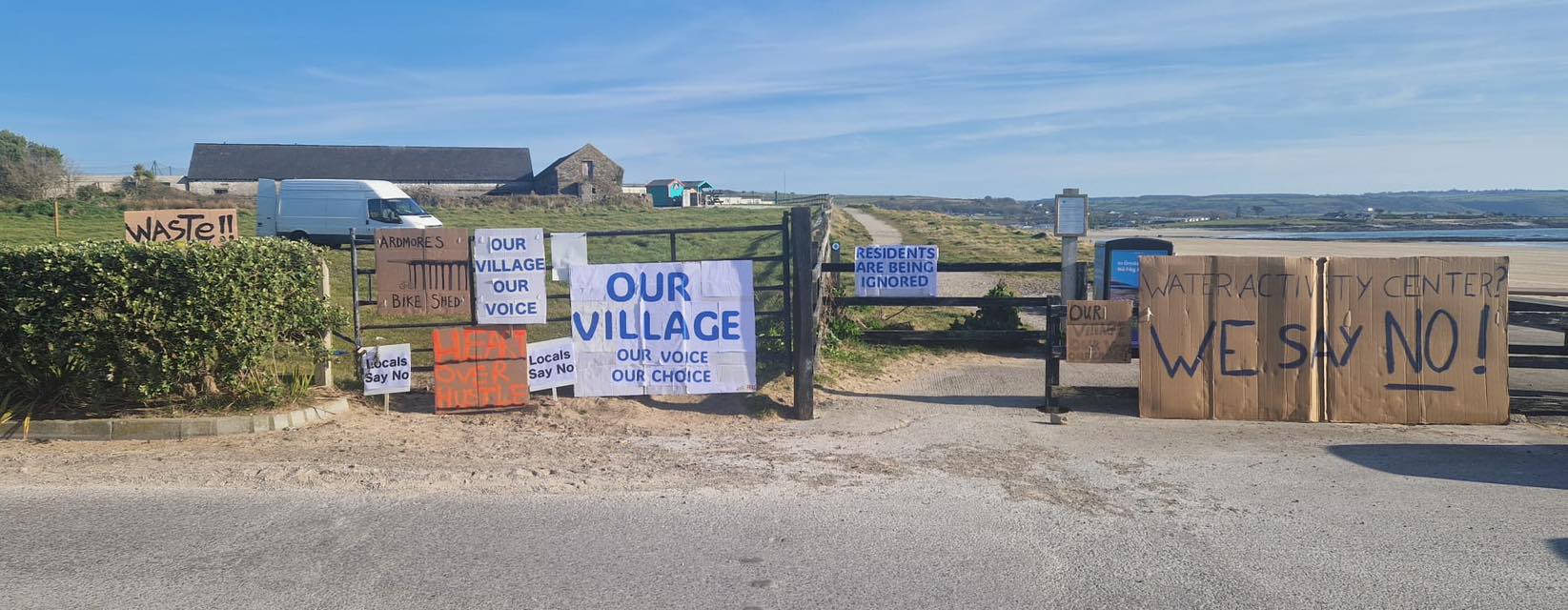 A protest held in Ardmore on Monday evening attended by locals