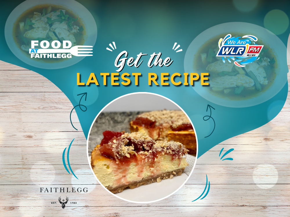 Baked Cheesecake with Poached Rhubarb