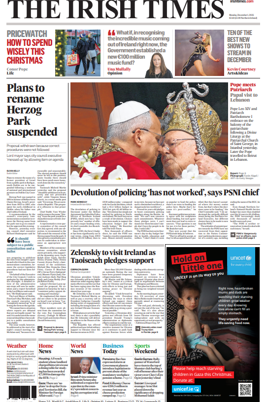 In the Monday papers