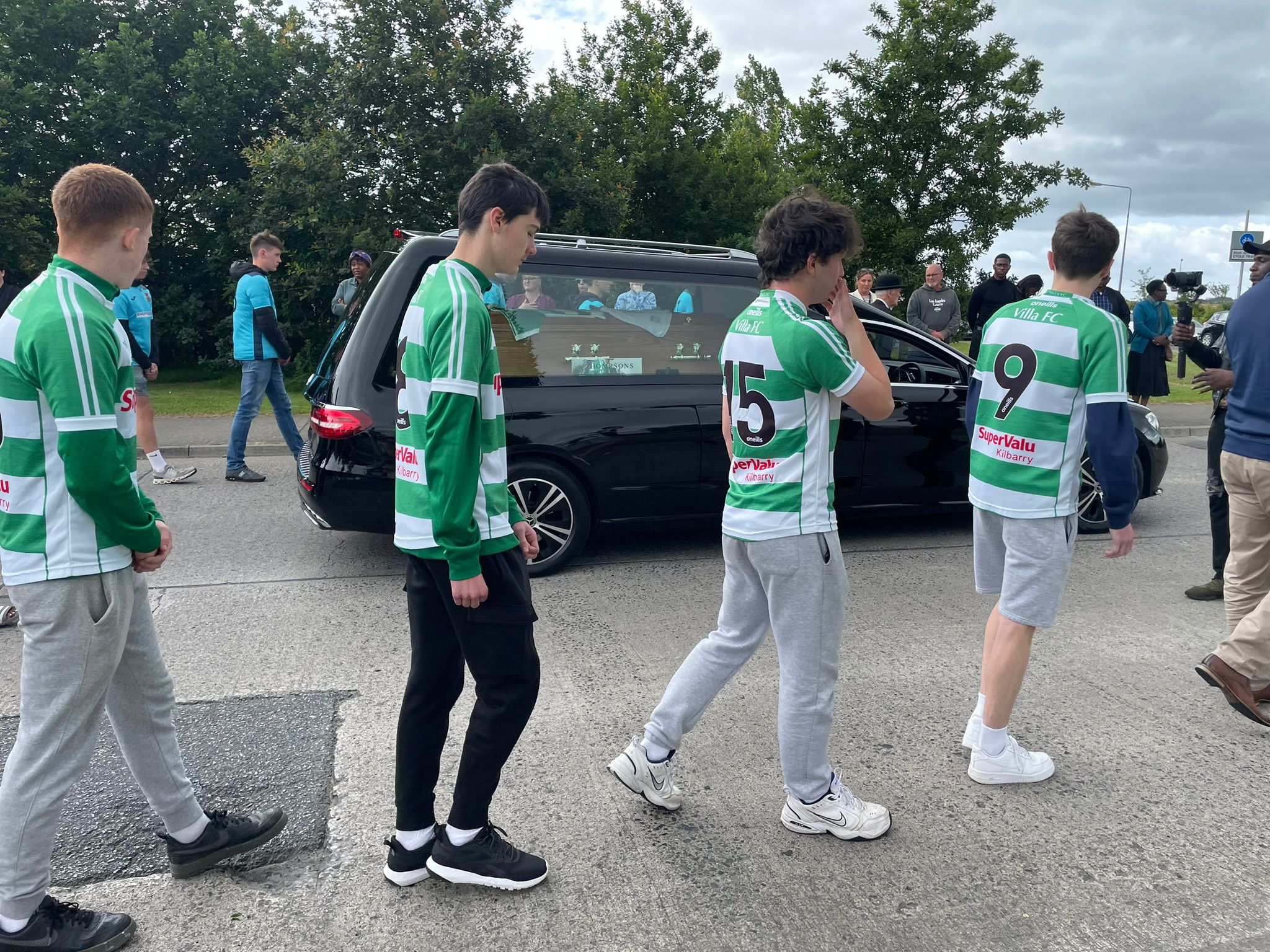 Avu's Teammates attending the burial at Kilbarry Cemetry