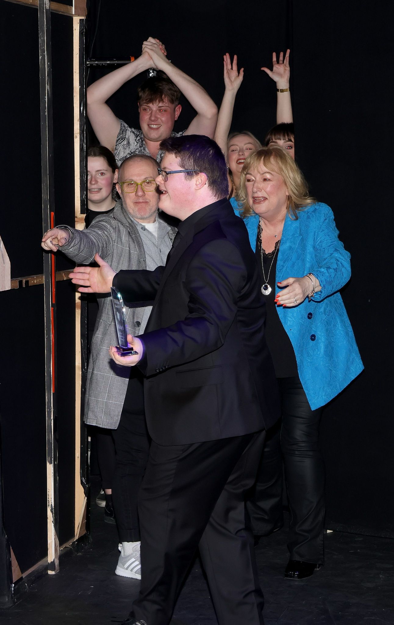 Sean Upton being announced the winner of best male in an amateur drama for his role in Up Down Boy