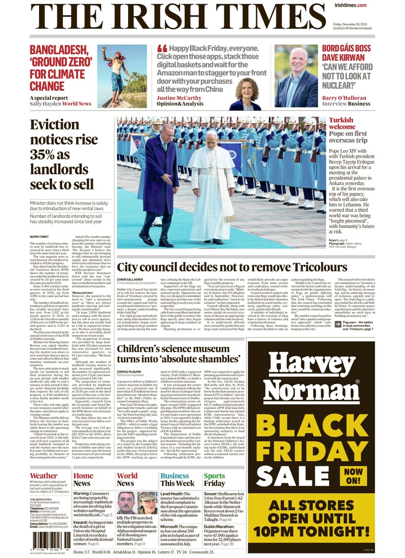 Friday's front pages
