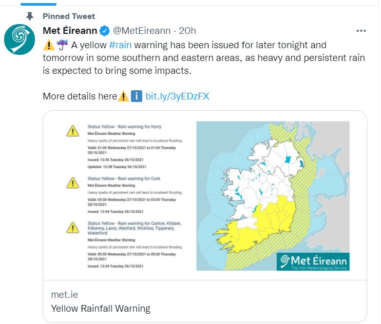 yellow rain waterford